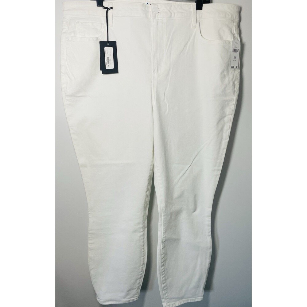 Paige Hoxton Crop High Rise Ultra Skinny Jeans Women’s 18W Plus Crisp White